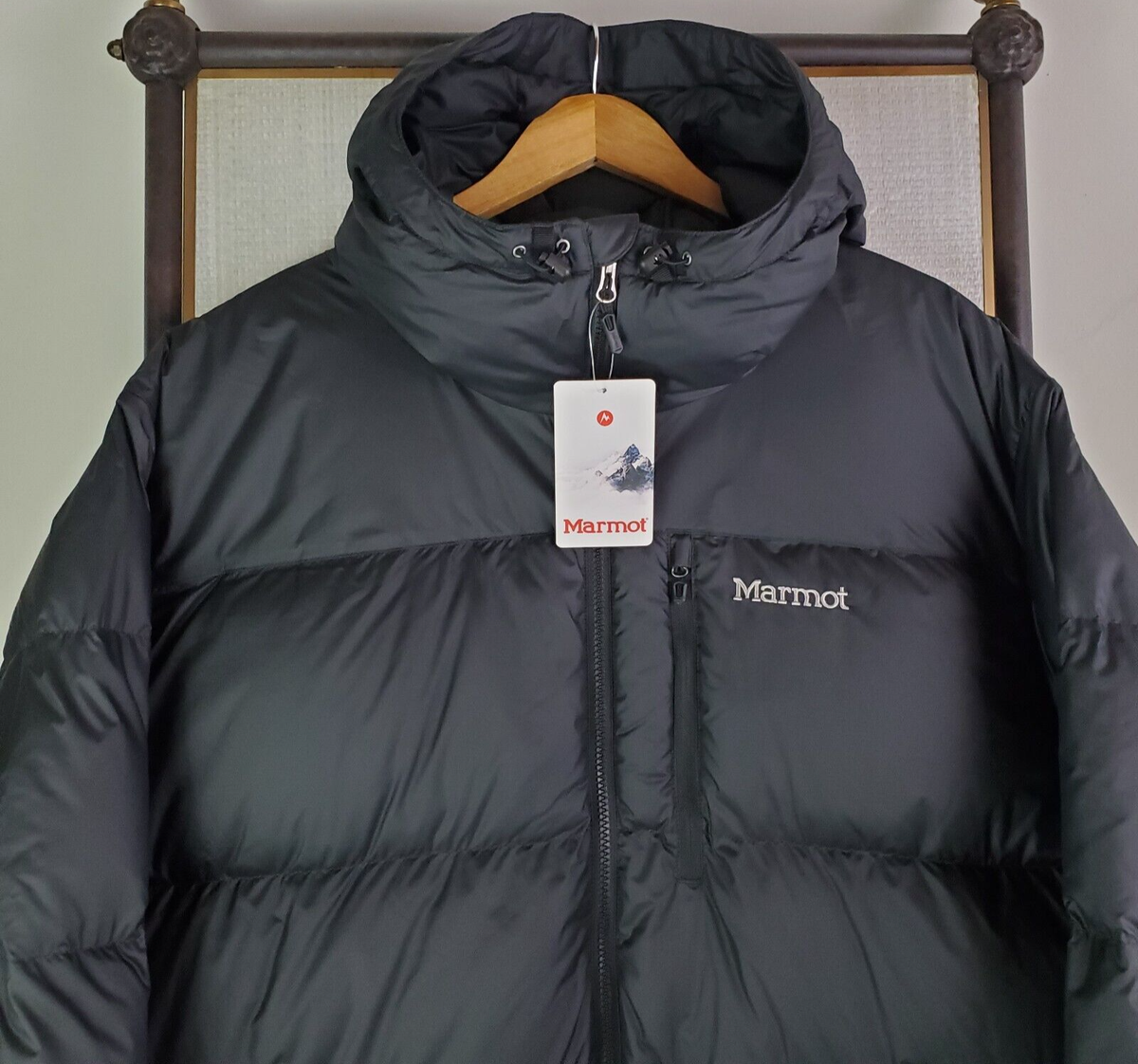 NEW $300 MARMOT Size 4XLT Mens Jacket 700 Duck Down Hooded Black