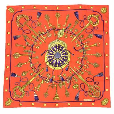Hermes カレ Carre 90 Key All-over Pattern HERMES Scarf Carré 90 LES CLES/Key Silk 100% Green Vintage