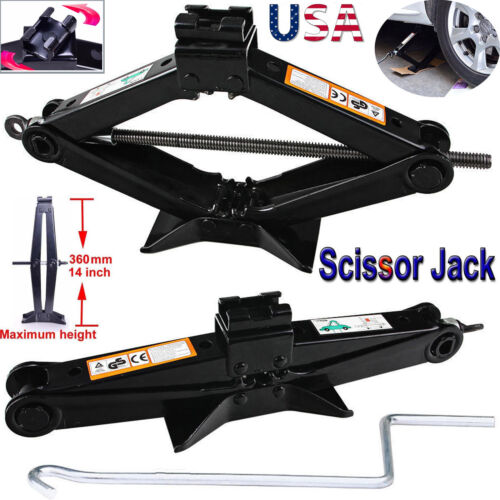 2Ton Road Emergency Auto Repair Steel Heavy Duty Car Van Scissor Jack W/ Handle - Bild 2 von 10