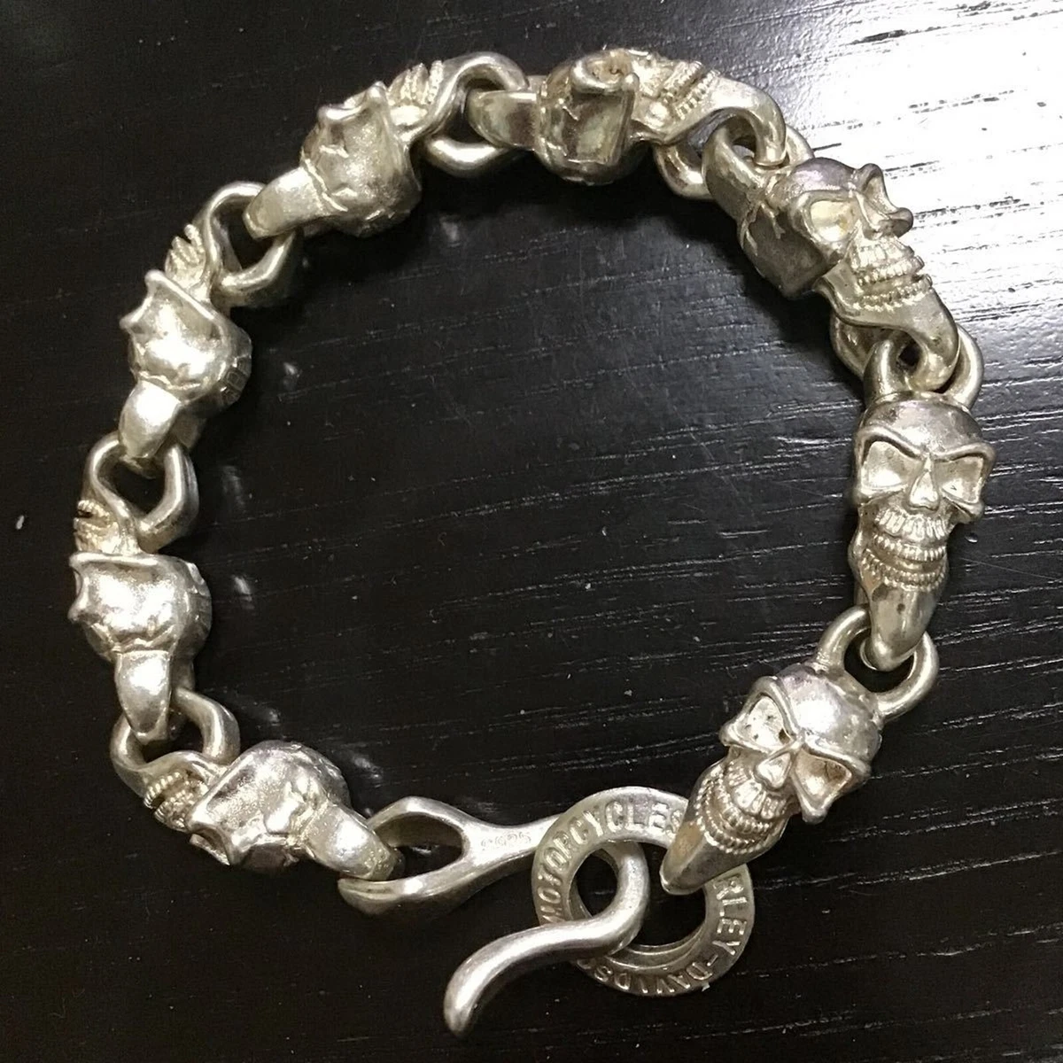Harley Davidson Skull Bracelet Design by Thierry Martino Silver