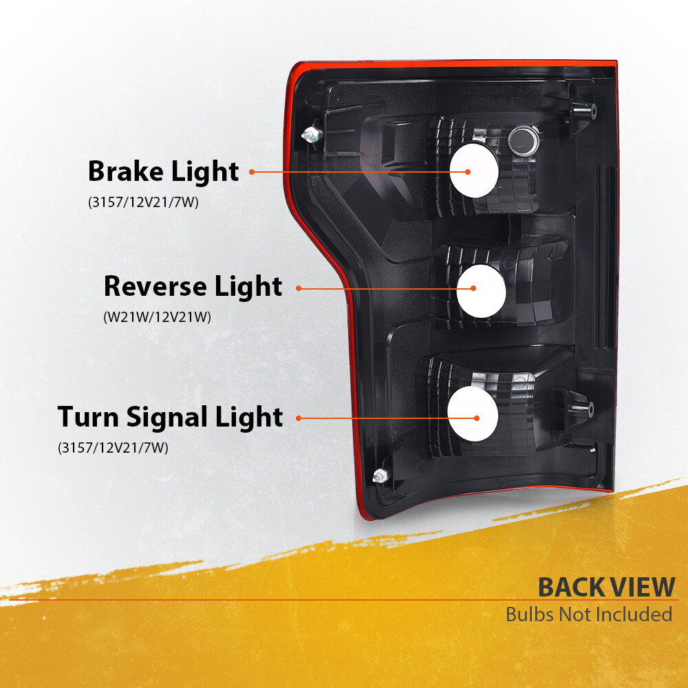 Fit For 2018-2020 Ford F-150 Pickup Rear Tail Lights Brake Lamps W/ Bulb Smoke