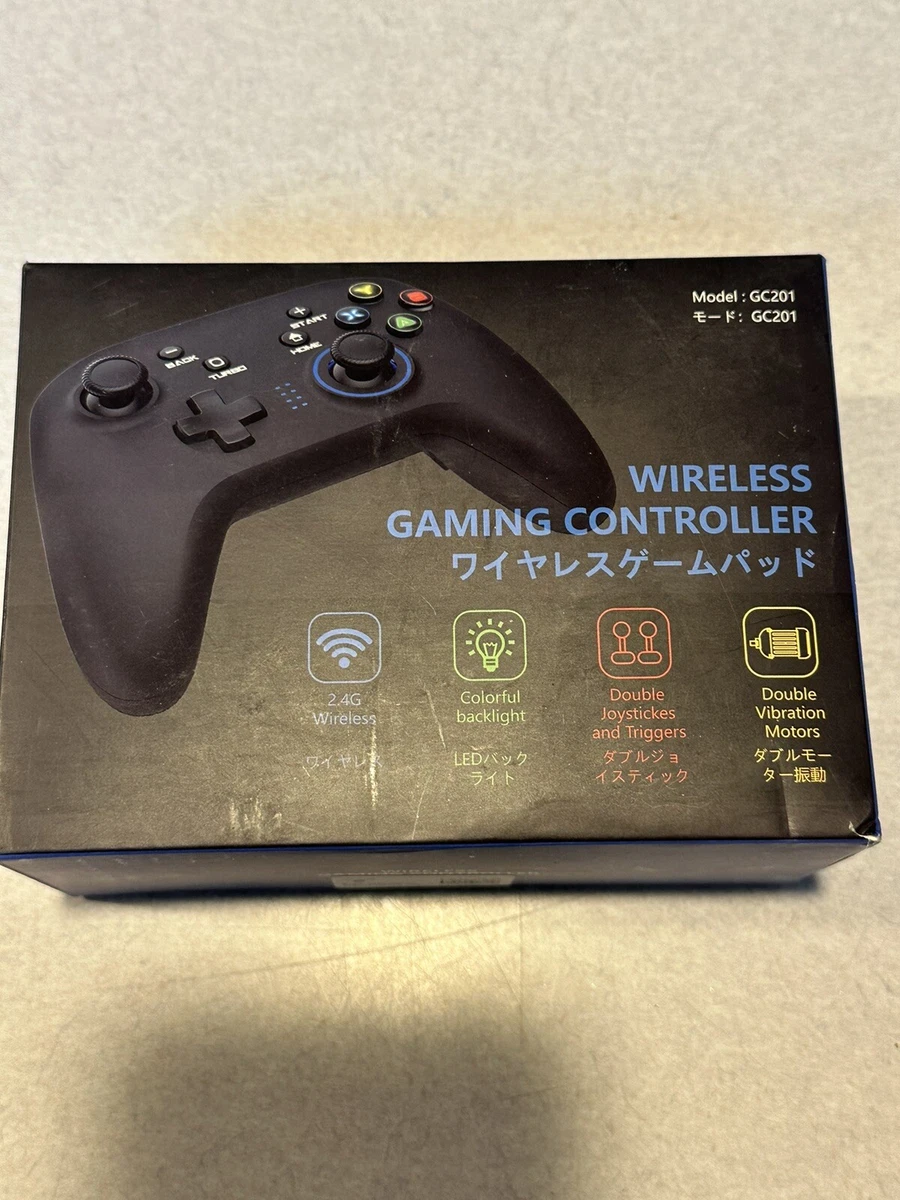 WIRELESS GAMING CONTROLLER MODEL GC201 DUAL VIBRATION JOYSTICK FOR PC