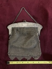 German Silver Mesh Purse Bag Vintage