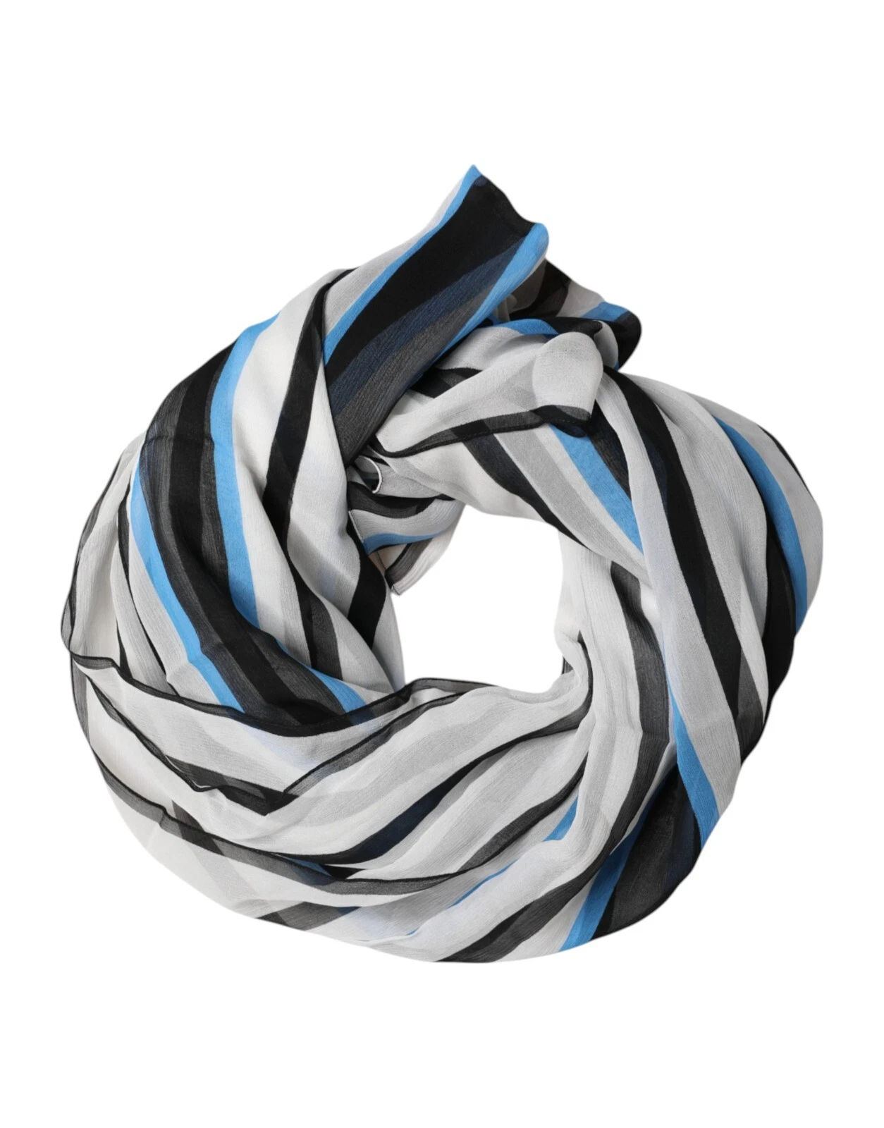DOLCE & GABBANA Scarf Multicolor Striped Neck Warmer Wrap 114cm x 192cm 600usd