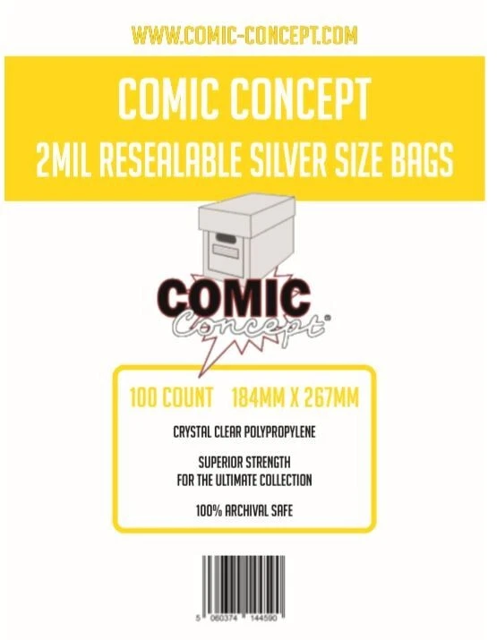 100x Silver Age Resealable Comic Book Bags - Comic Concept