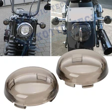 2pcs Turn Signal Lens Cover Light Smoked Fit for Harley Touring Softail Dyna