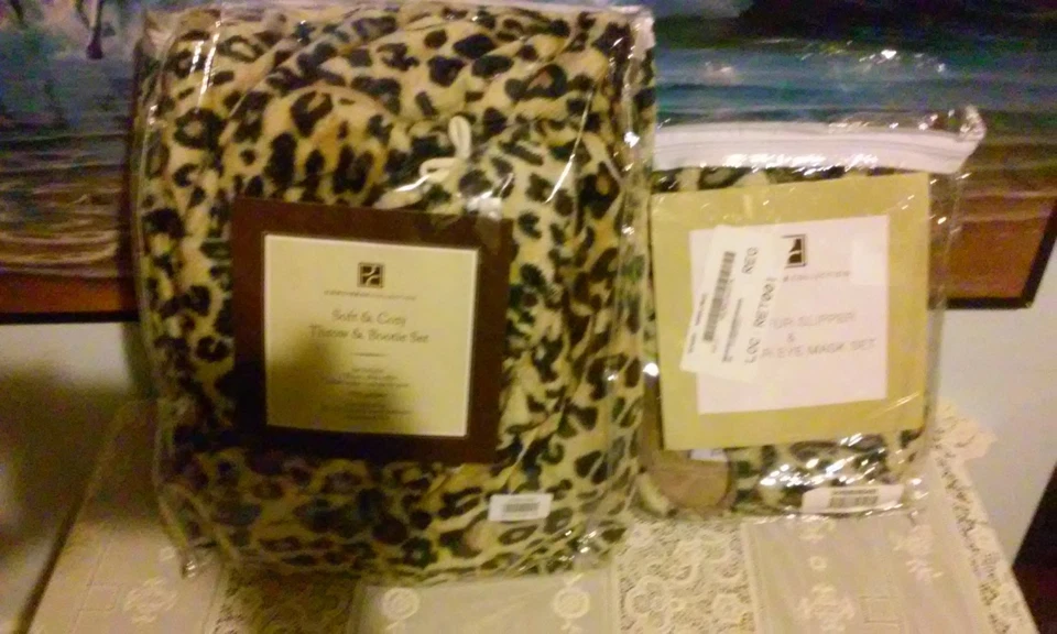 Concierge Collection Throw & Bootie Set AND Slipper & Eye Mask Set - Pick Color - Image 3 of 4