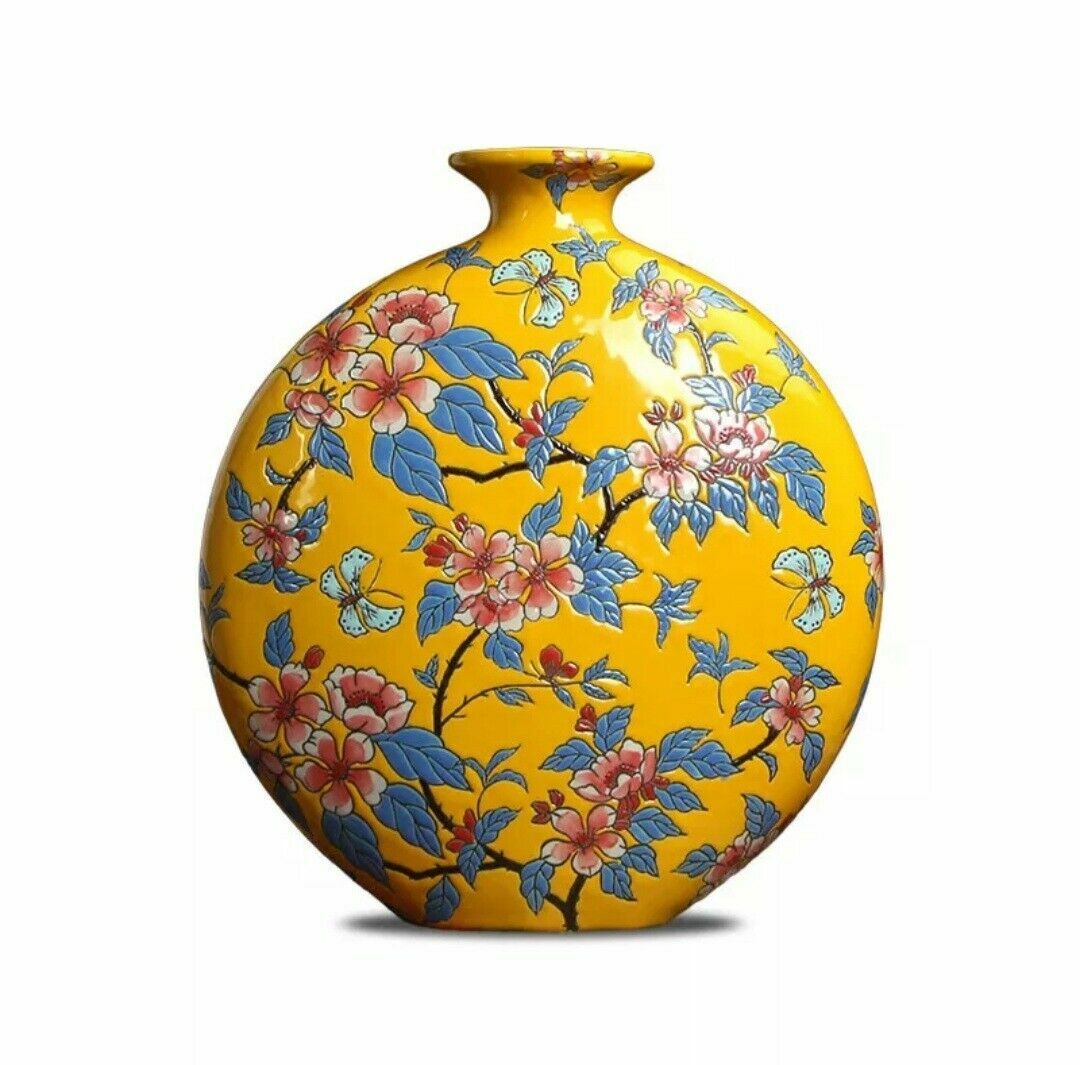 Big Handmade Vase Ceramic Hand painted Porcelain Chinese Antique