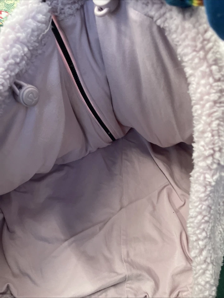 Chaqueta Lululemon Para Mujer 8 Vellón Sherpa Cintura Ajustable Recortada Cremallera Rosa H42 Foto 3 de 4