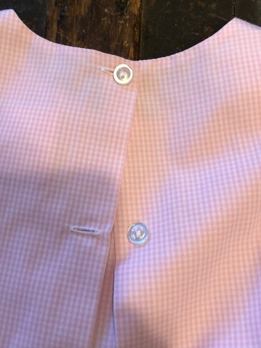Designer Stitch Fish Girls Size 5 Light Pink White Gingham Checker Bow Dress - Picture 3 of 5