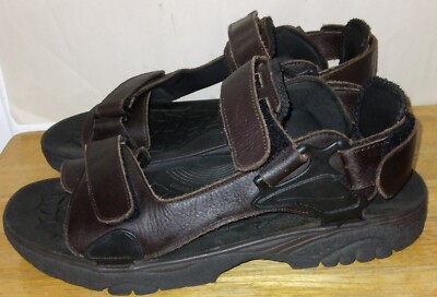 Frye Dark Brown Leather Strappy Men\'s Sandals Frye Mens Strap Sandals Brown Black Hook And Loop 8 D | eBay main image 4