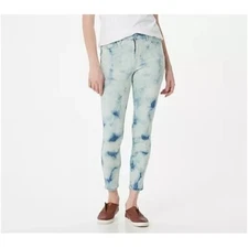 LOGO by Lori Goldstein Cloud Wash Skinny Jeans Plus 26W Indigo Daze A392354 NEW