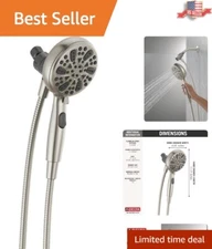 Reliable 6-Spray Powerful SureDock Magnetic Brushed Nickel Shower Head with Hose