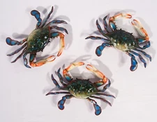 6 inch Maryland Blue Crab Beach Tiki Bar Wall Mount Sculpture 90B3 (Set of 3)