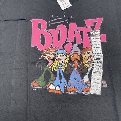 Bratz Black Graphic Short Sleeve T-Shirt Adult Size Large NEW