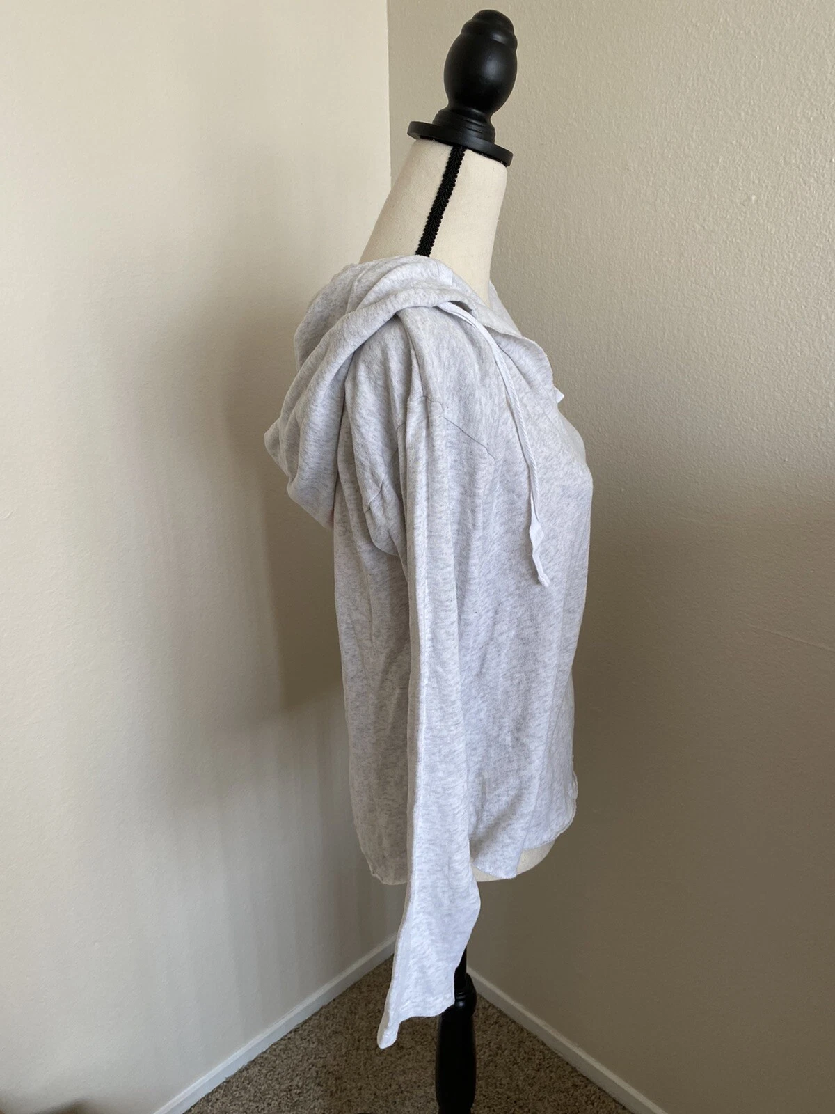 UNDERCOVER Victoria’s Secret ROSA Pullover GIGANTI Grigio Chiaro Taglio Laser Felpa con Cappuccio Taglia Media