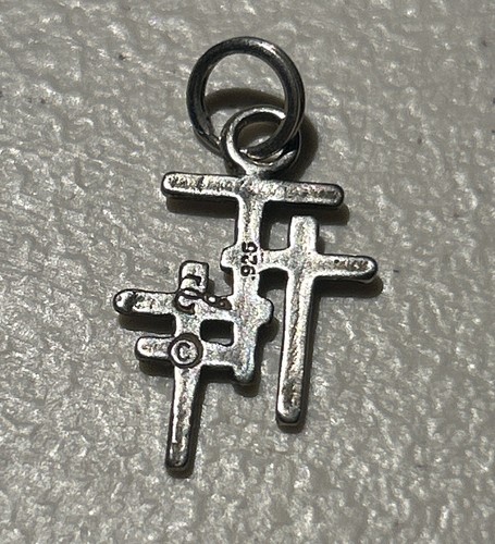 Sterling Grace Kreuz Trio Anhänger Charm, Sterling Silber Stempel 0,925 mit Spaltring - Bild 2 von 3
