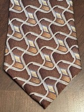 Milano Uomo Brown 100% Silk Men’s Neck Tie Made In Usa