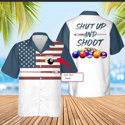 Billiard Custom Shirt, Pool Player Custom Name Men Hawaiian Shirt, Personalized