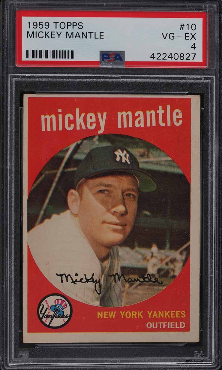 1959 Topps Baseball Mickey Mantle #10 PSA 4