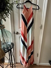 Zara Strappy Maxi Dress XS Multi Color Stripes