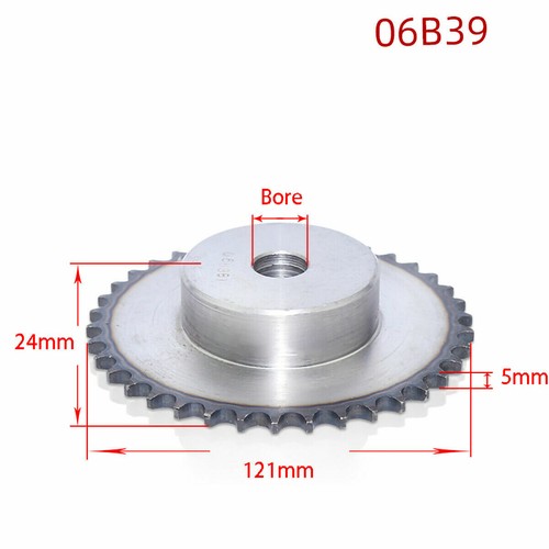 Pitch 9.525mm 06B piñón de transmisión de cadena 9 - 60 dientes cadena de rodillos / eslabones de cadena - Imagen 35 de 56