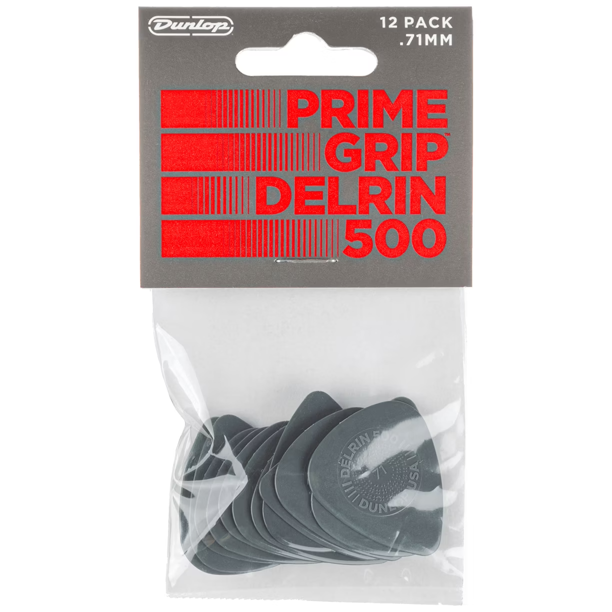 Jim Dunlop 450P71 Delrin Prime Guitar Picks Player Pack - 12 x 0.71mm Plectrums