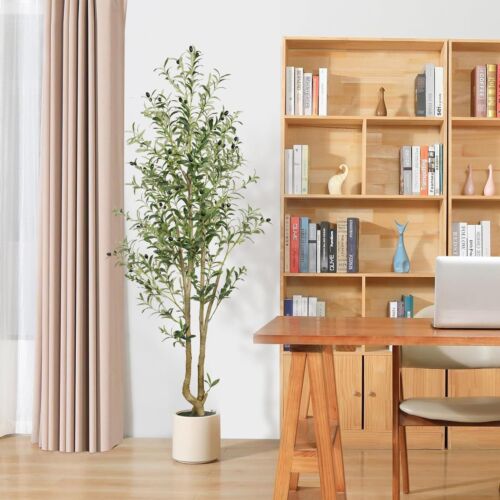 Alupssuc 6ft Artificial Olive Tree Faux Silk Plant 6 Feet Olive Trees Indoor ...