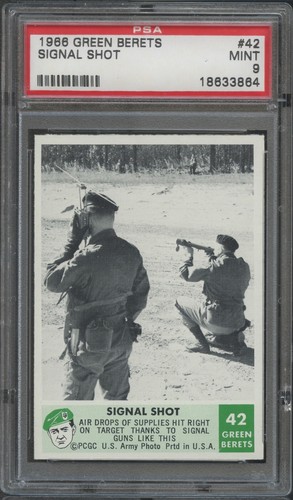1966 Philadelphia Green Berets #42 Signal Shot PSA 9 Mint Pop 4 None Higher
