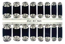 Spiderweb French Manicure Nail Polish Strips / Nail Wraps / Nail Stickers