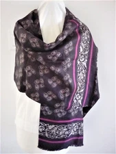 NEW 100% SILK REVERSIBLE WRAP / PASHMINA / SCARF / SHAWL. MADE IN ITALY