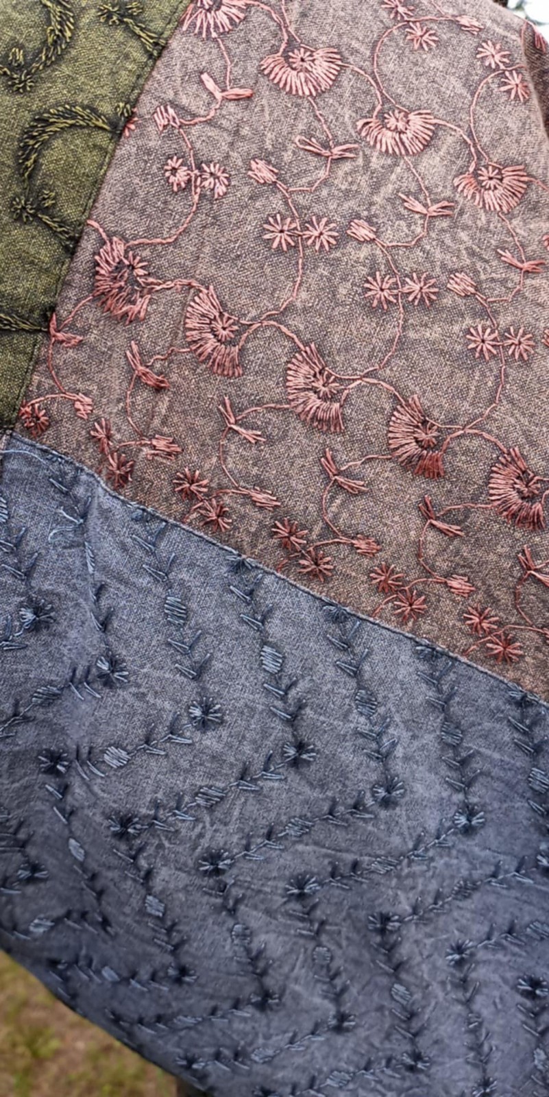 Sacred Threads Boho Patchwork Quilted Art To Wear… - image 15