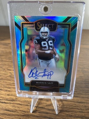 Warren Sapp 2018 Panini Select Signatures Light Blue Prizm 15/15 #SP-WS RAIDERS 