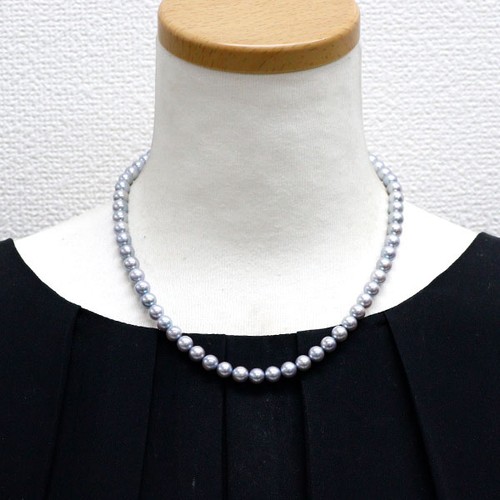 Tasaki Pearl SV/K14WG Natural Gray Akoya Pearl Necklace & Earrings 2 Piece Set D - Picture 4 of 4