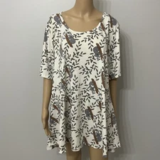 Lularoe Women's Tunic Top Koala Print Short Sleeve 3XL