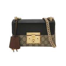 GUCCI GG GHW Padlock Small Chain Shoulder Bag 409487 Coated Canvas Leather