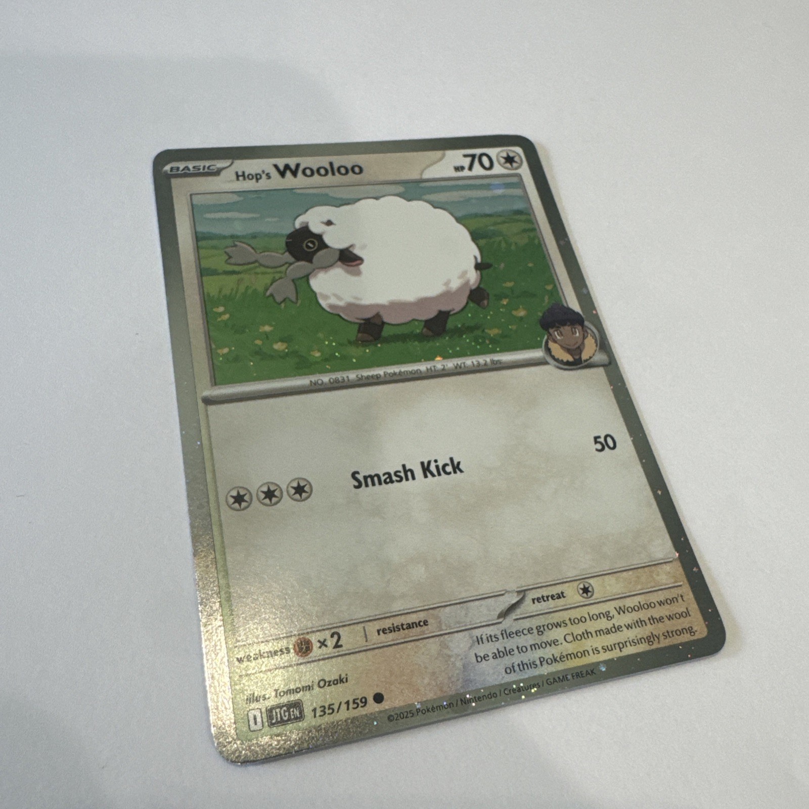 Hop's Wooloo 135/159 Journey Together Cosmos Holo SWIRL Pokemon Card NM