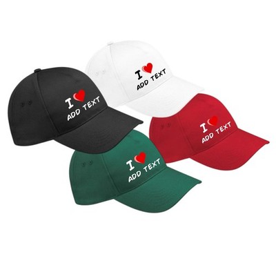 Personalisierte Baseballmütze, I Love Any Text Erwachsene verstellbar, bestes Geschenk Kappe