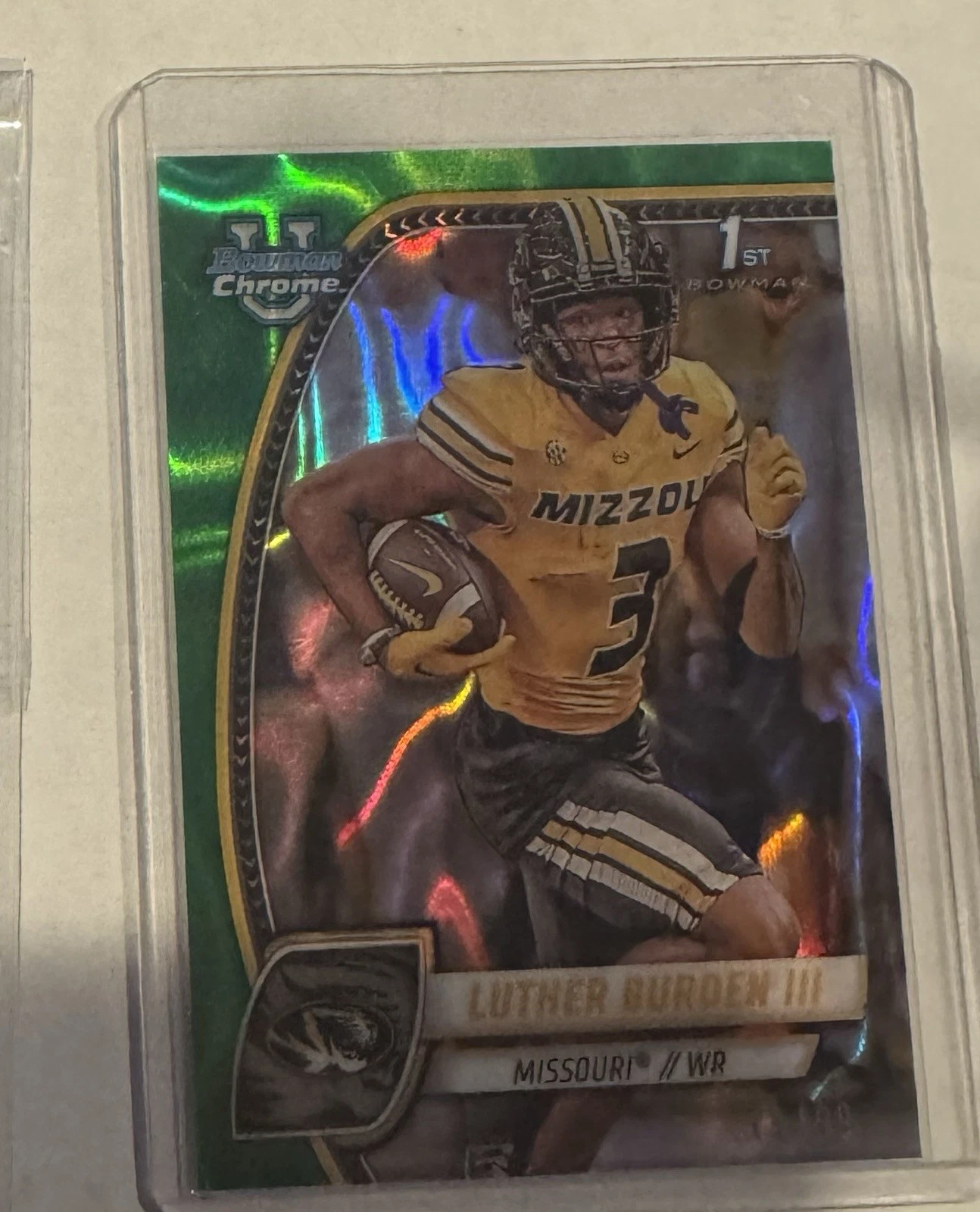 Luther Burden - 2024 Bowman University Chrome #123 Green Lava Refractor /99 (RC)