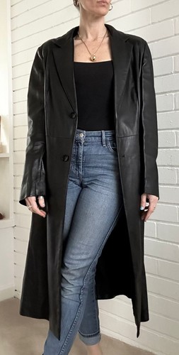 Max Mara Coat - Black - Real leather Soft - Women’s UK 8/USA 4 - Vintage - Midi - Bild 8 von 13