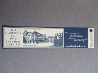 BOOKMARK Bookshop Blackwell's B.H Blackwell 48 51 Broad St Oxford & Branch List