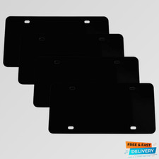 4pcs Black Blank Metal License Plate Blanks 12x6 Aluminum Alloy Automotive...