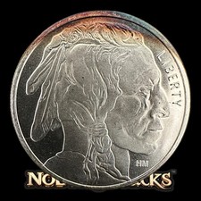 1 oz .999 Silver Buffalo Round HM Mint   Light Rim Toned Bullion Collector Piece