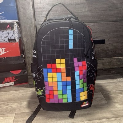 Sprayground Tetris Large Backpack Black/Multicolor Polyester Zip/NEW