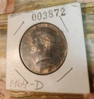 1964 D 90% Silver Half Dollar Rainbow Toning Uncirculated