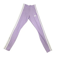 NWT Adidas Women XS 3-Stripes Single Jersey Leggings Powder Plum White JX7610
