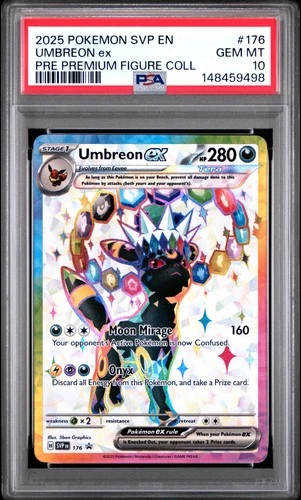 2025 POKEMON PRISMATIC EVOLUTIONS PREMIUM FIGURE COLLECTION UMBREON EX PSA 10