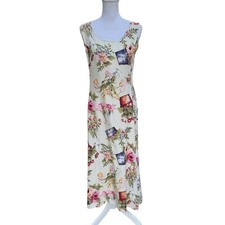 Vintage Express Floral Maxi Dress Rayon Size 4