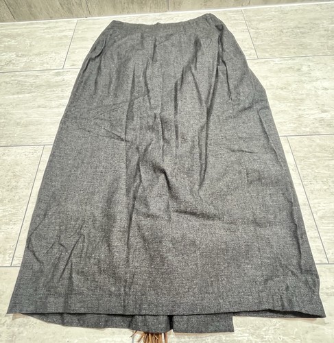 Vintage Veronica Prida Suede Fringe Black Denim Wrap Around Skirt Med. - Picture 5 of 14