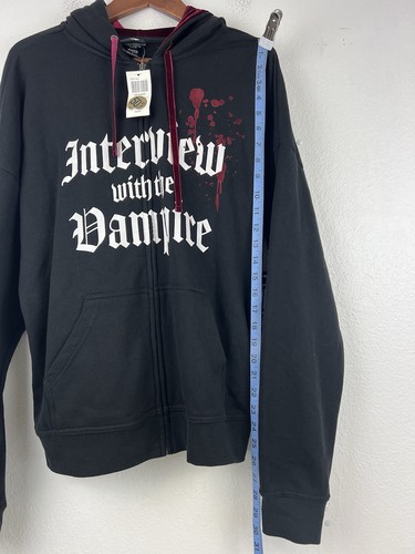 Interview with the Vampire Warner Bros Lace Up Coffin Velvet Hoodie LARGE Goth - Picture 7 of 9